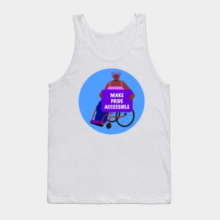 Black Activist in a Wheelchair: Make Pride Accessible Tank Top